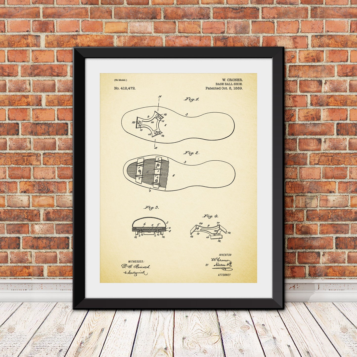 Baseball Shoe Patent Print