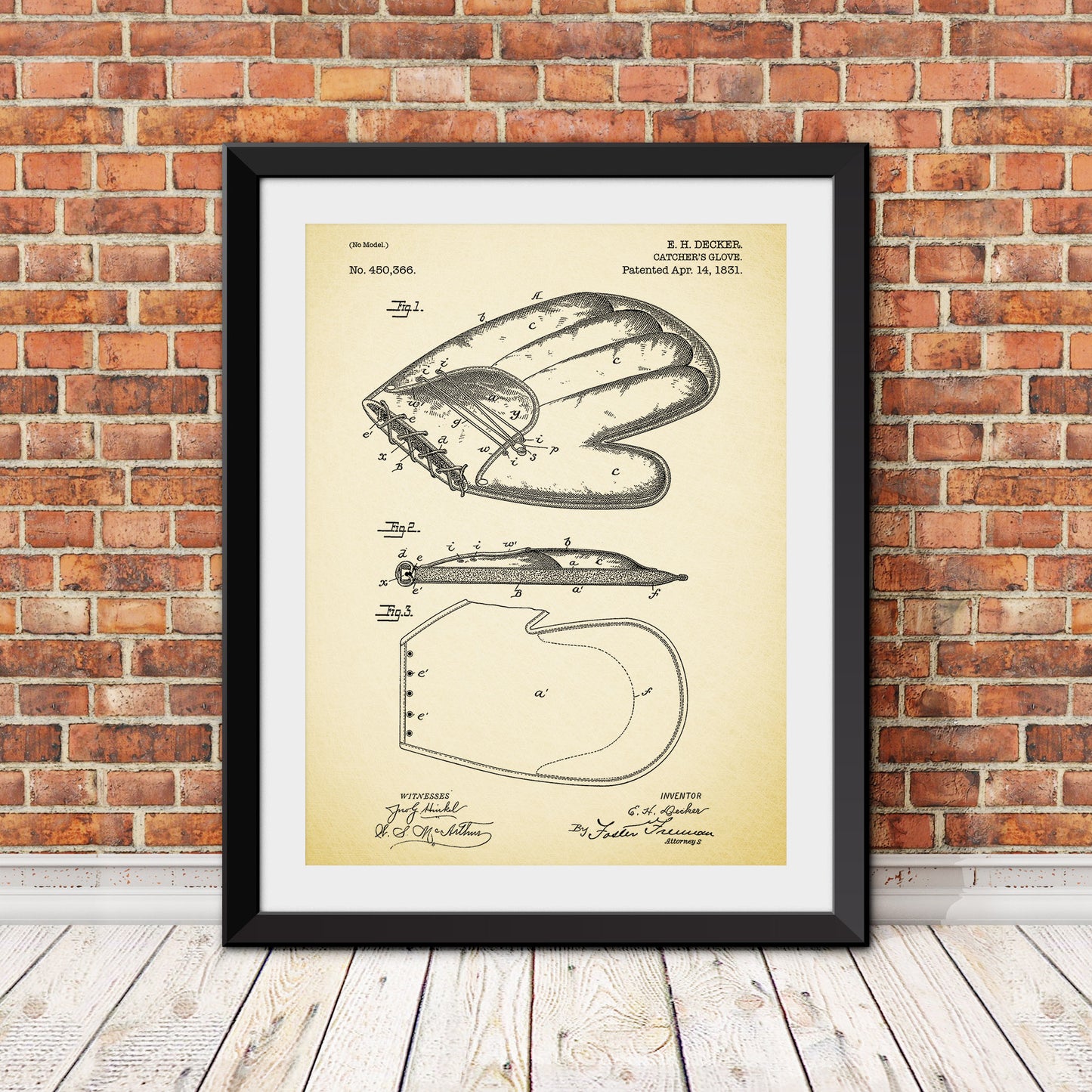 Catchers Glove Patent Print