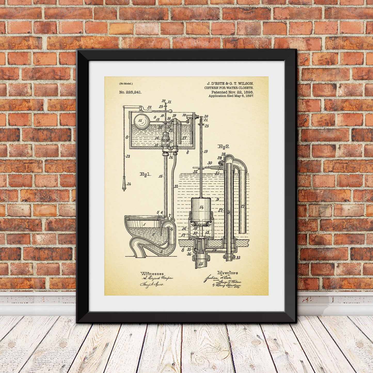 Toilet Patent II Patent Print