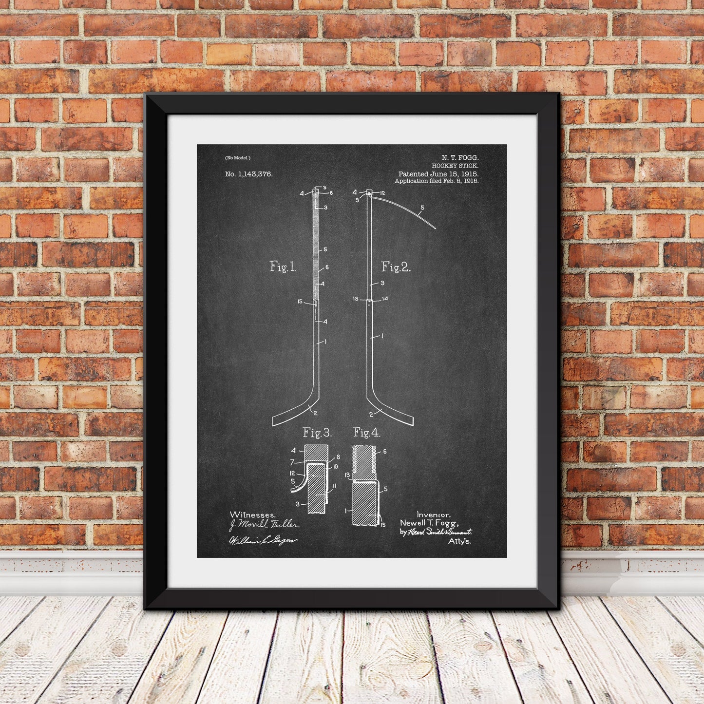 Hockey Stick Patent Print