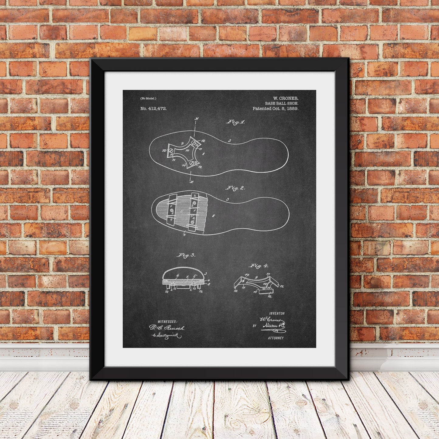 Baseball Shoe Patent Print