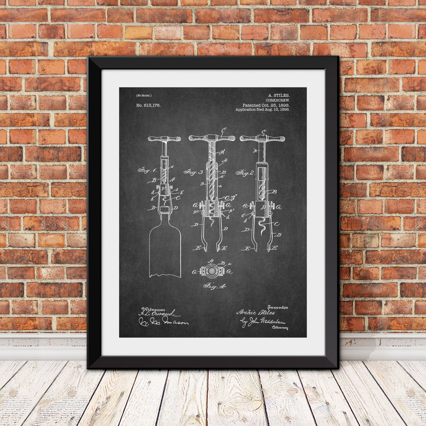 Corkscrew Patent II Patent Print