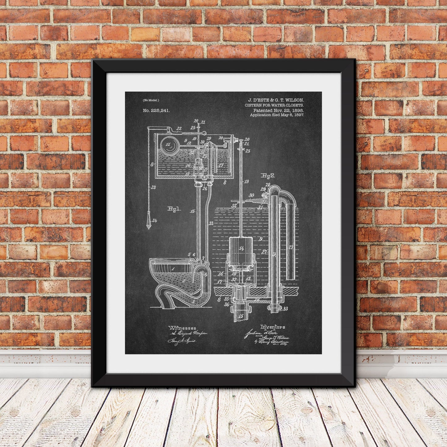 Toilet Patent II Patent Print