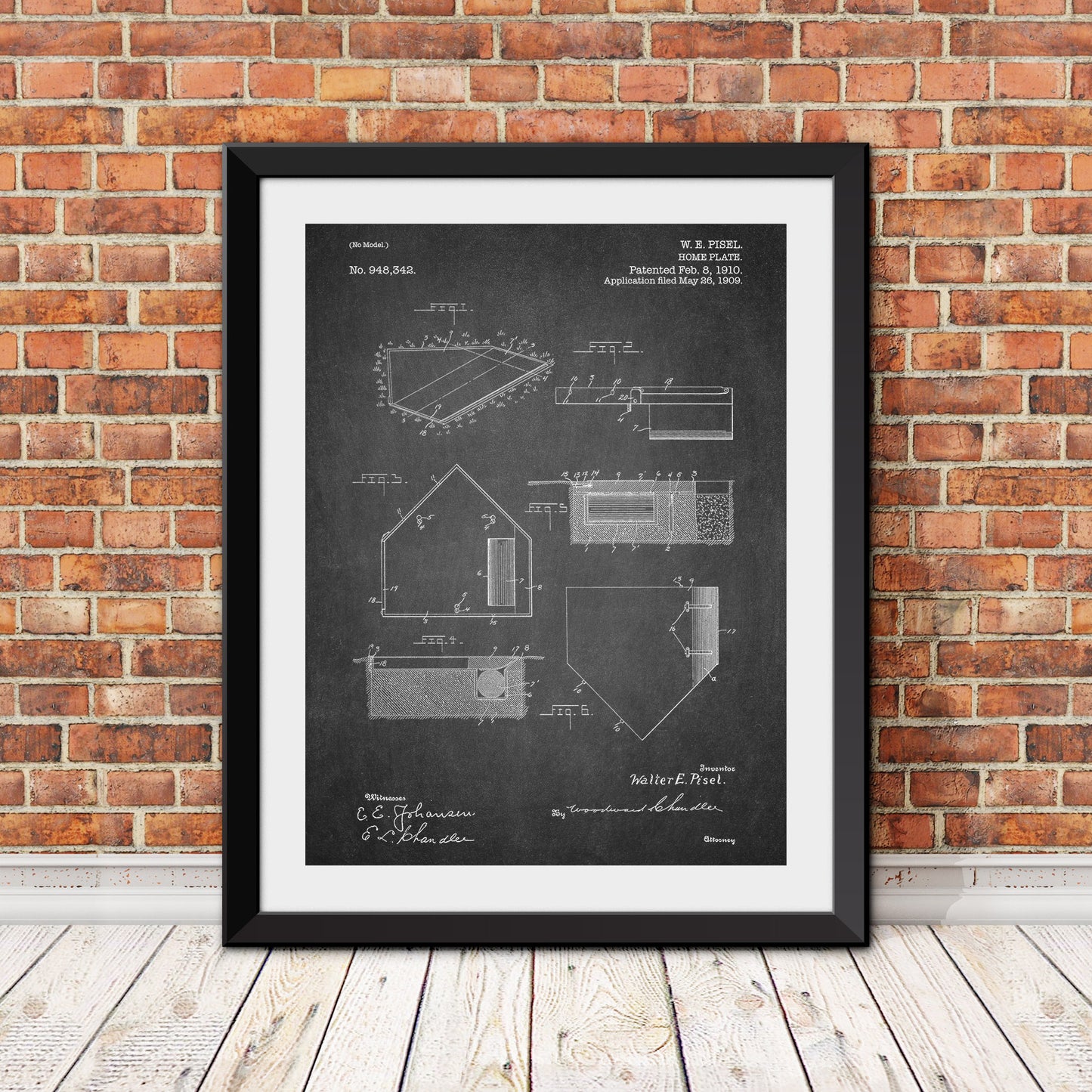 Home Plate Patent Patent Print