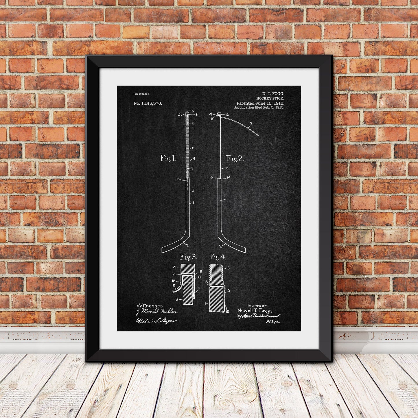 Hockey Stick Patent Print