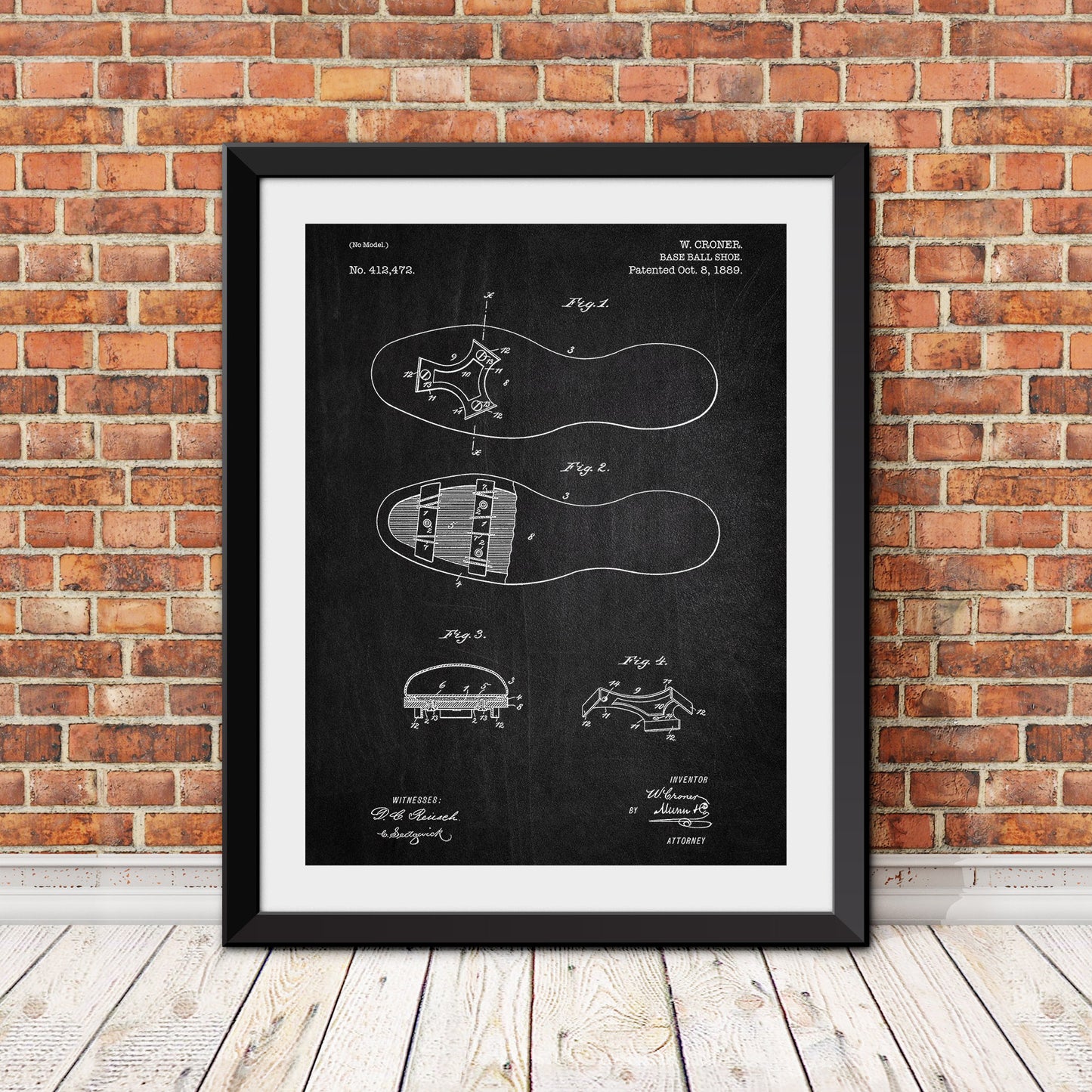 Baseball Shoe Patent Print