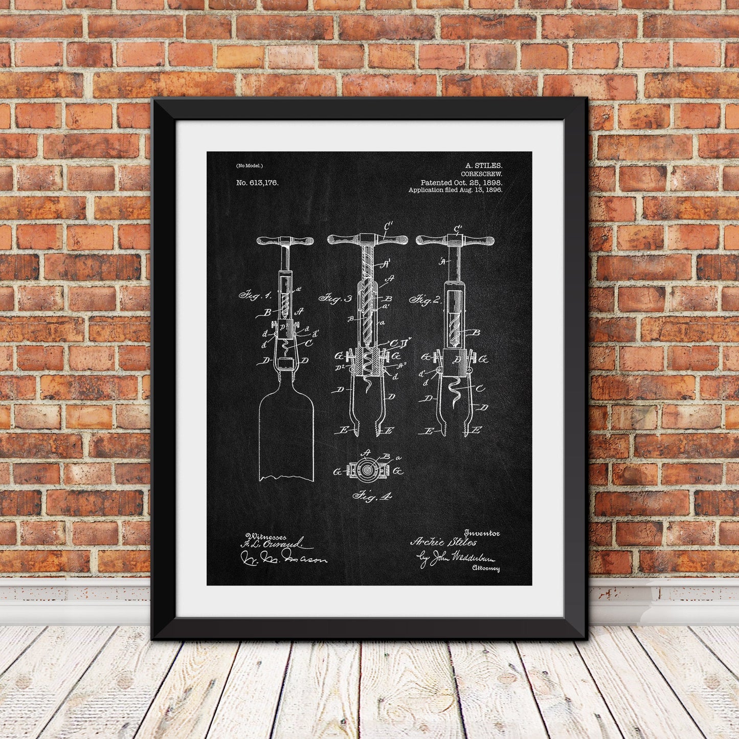 Corkscrew Patent II Patent Print