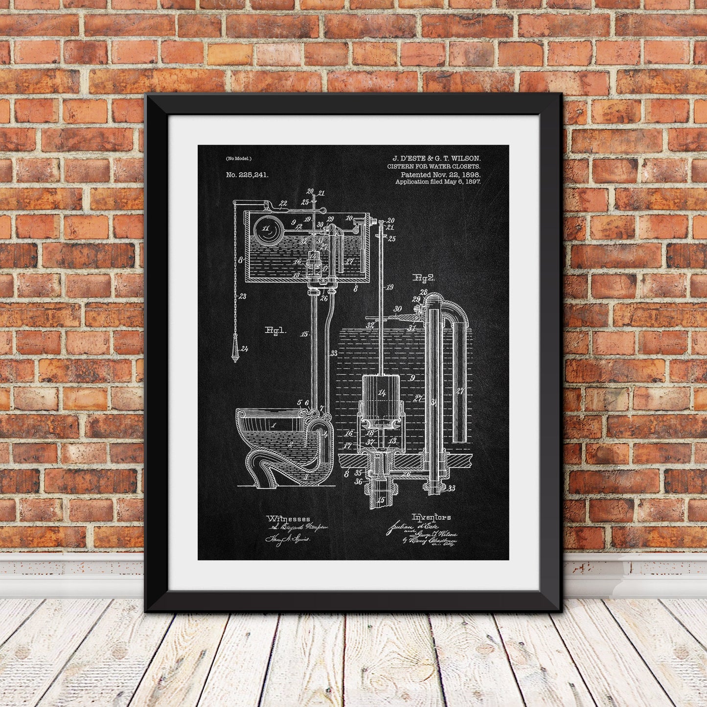 Toilet Patent II Patent Print