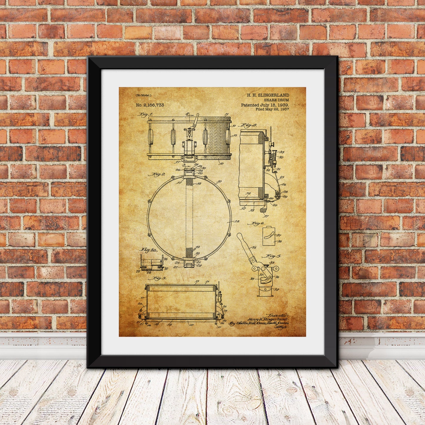 Snare Drum Patent Patent Print