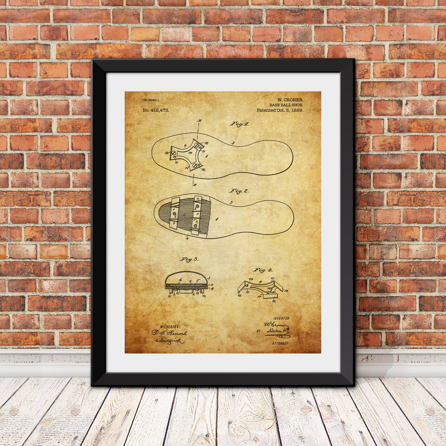 Baseball Shoe Patent Print