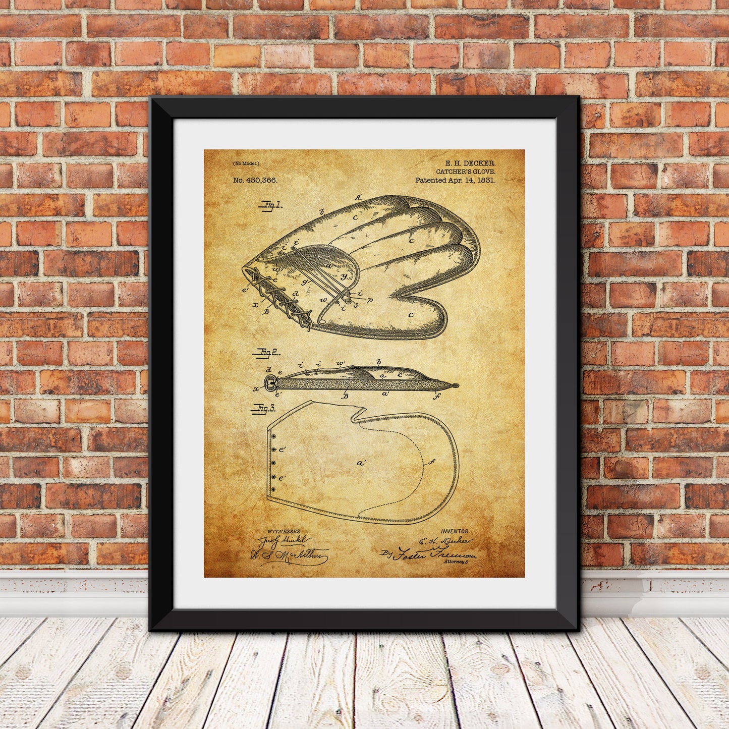 Catchers Glove Patent Print