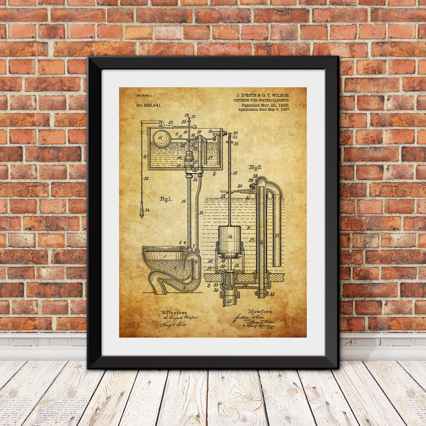 Toilet Patent II Patent Print