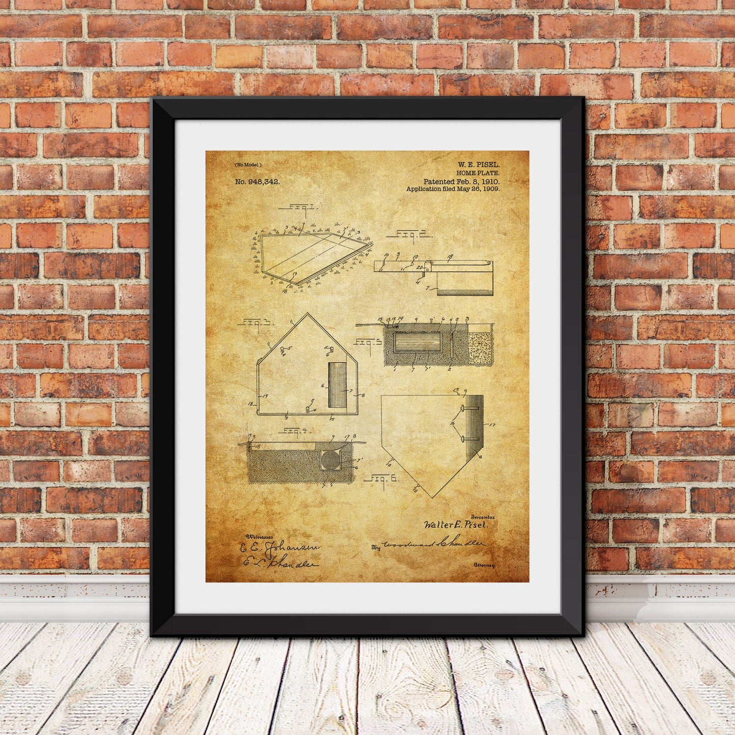 Home Plate Patent Patent Print