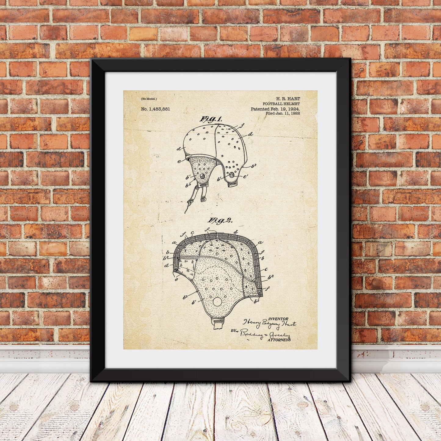 Football Helmet Patent Patent Print