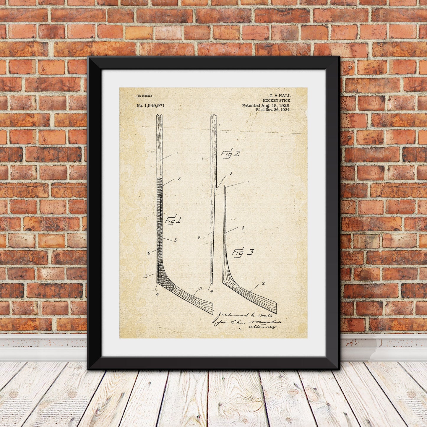 Hockey Stick II Patent Print