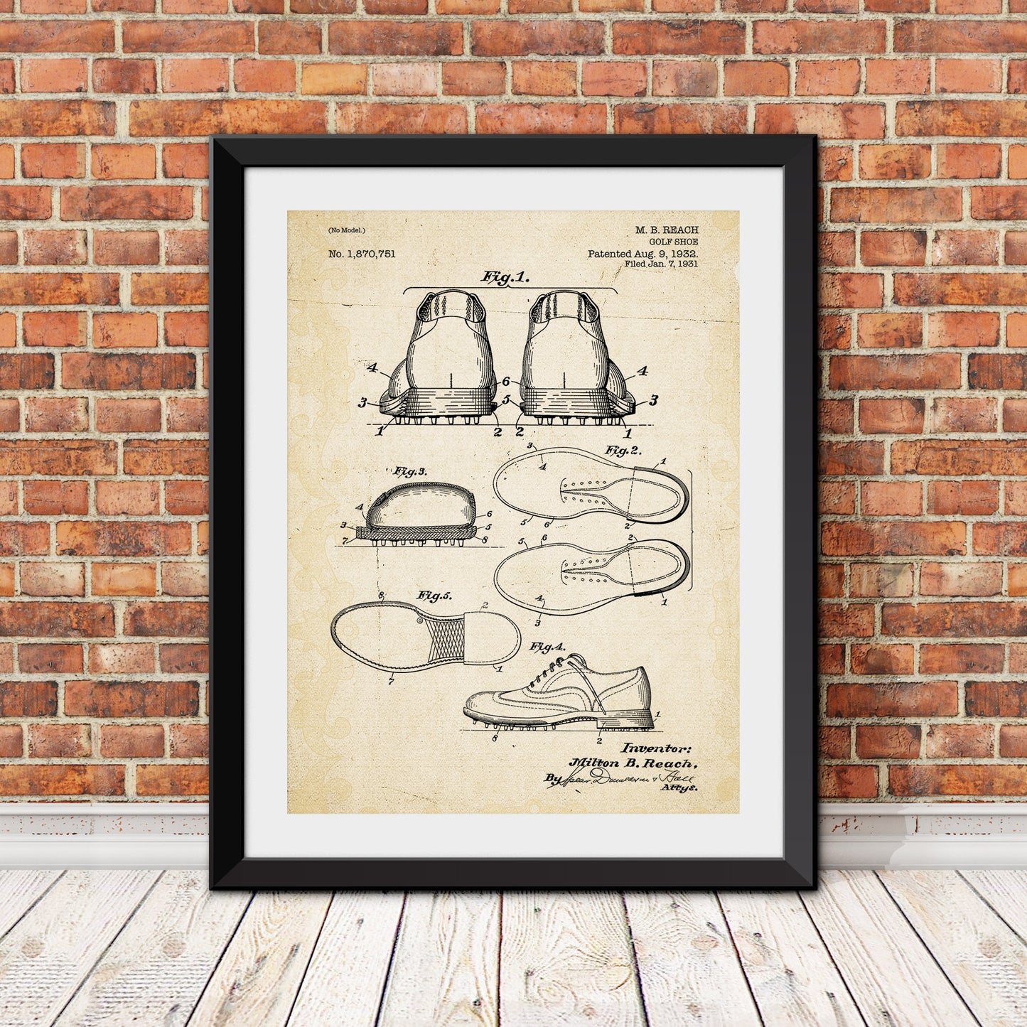 Golf Shoe Patent II Patent Print