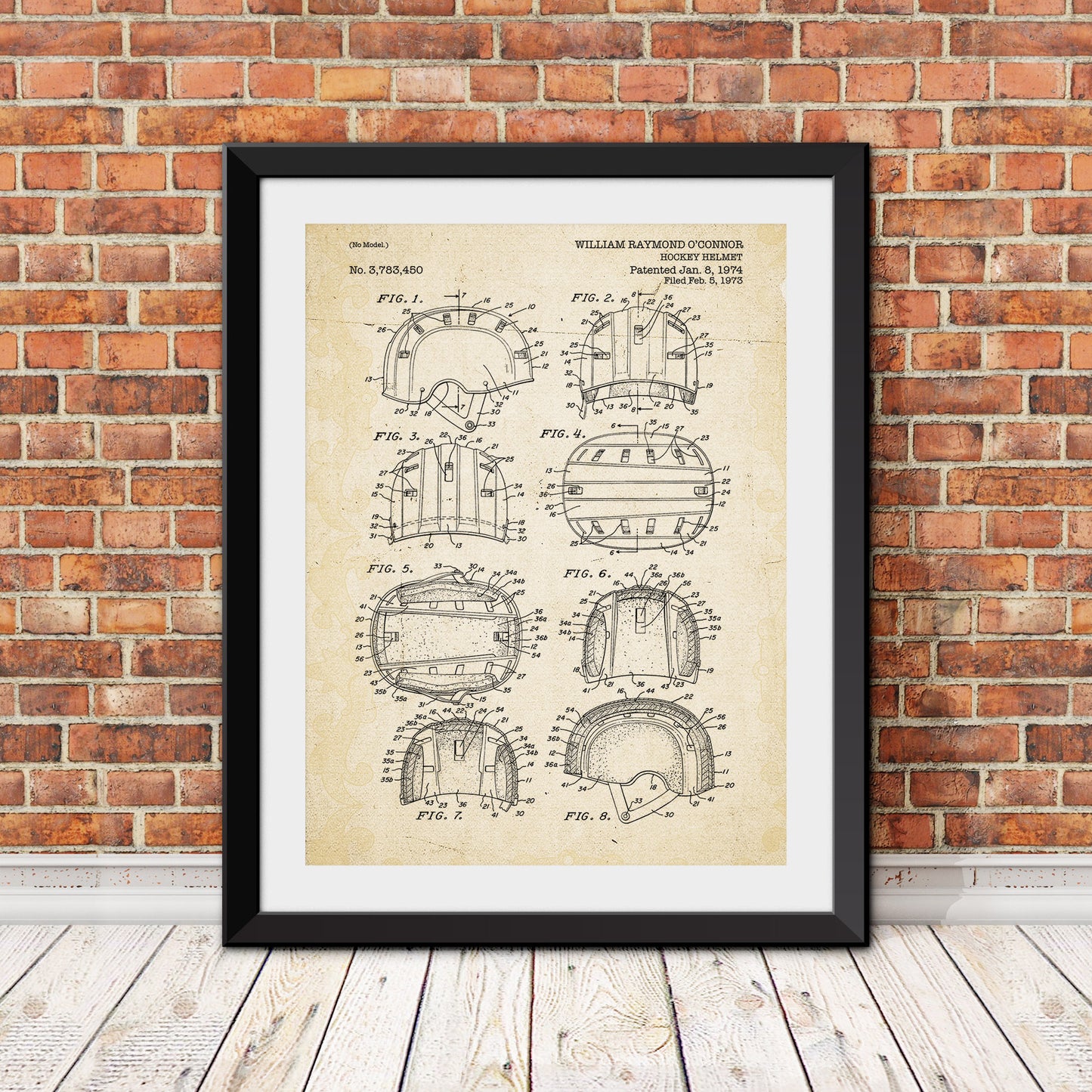 Hockey Helmet Patent Print