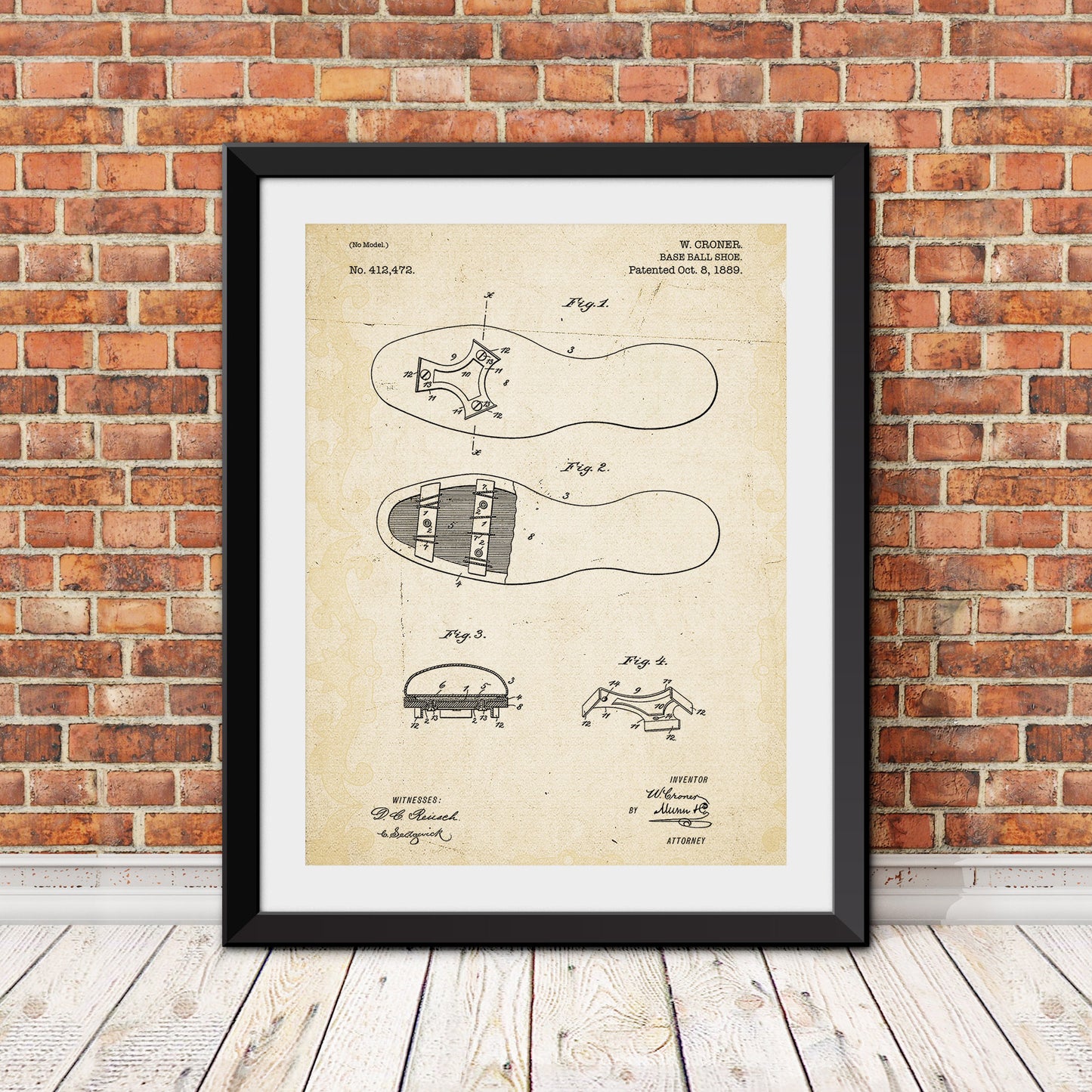 Baseball Shoe Patent Print