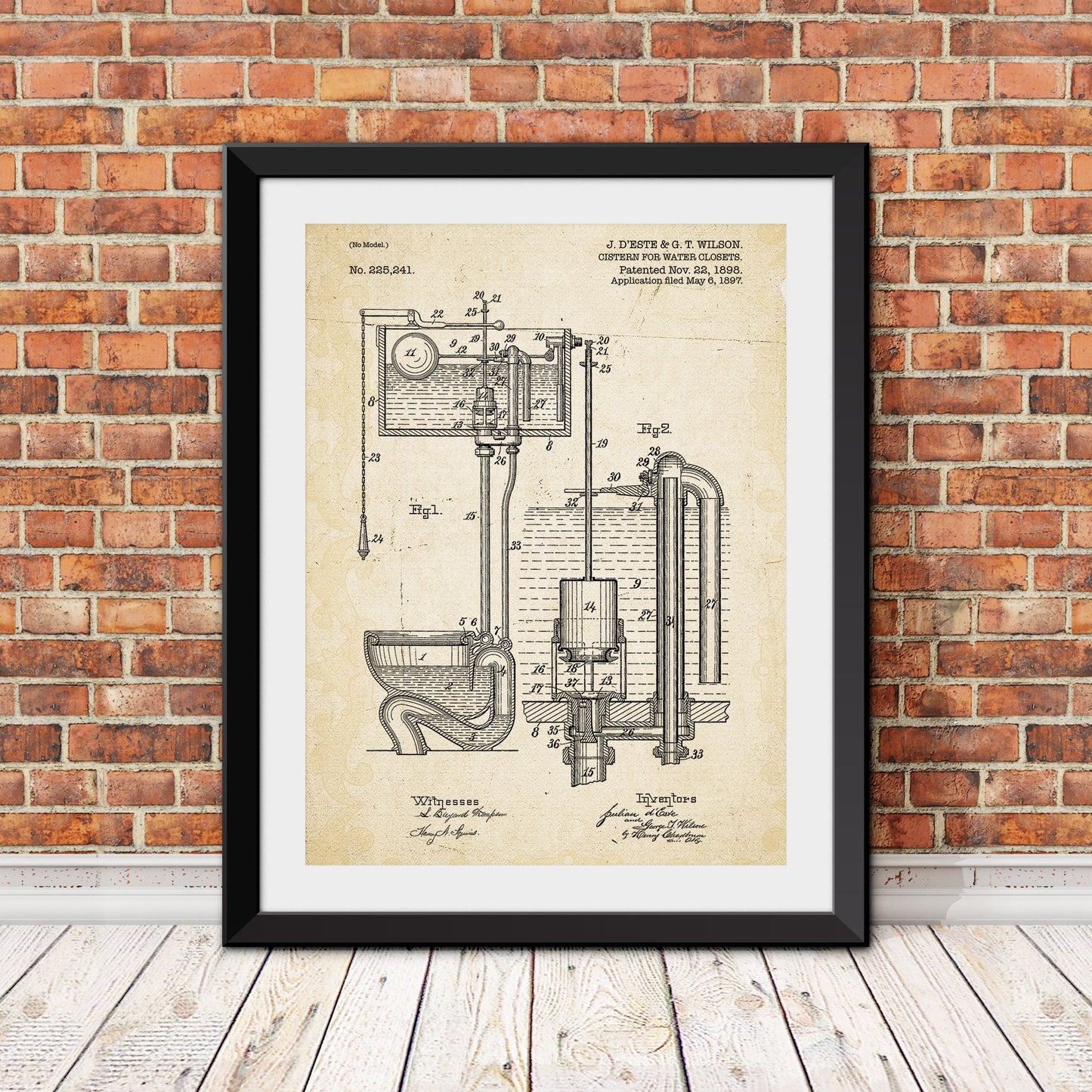 Toilet Patent II Patent Print