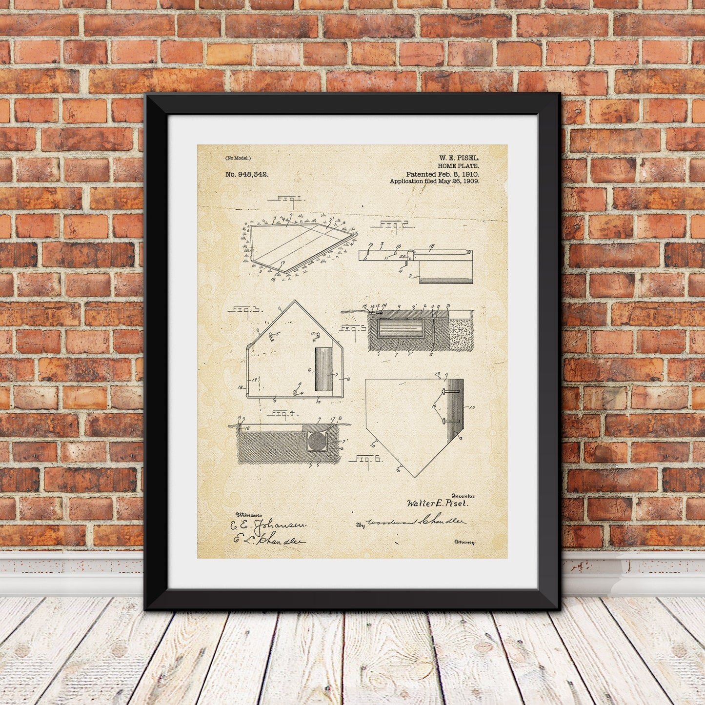 Home Plate Patent Patent Print