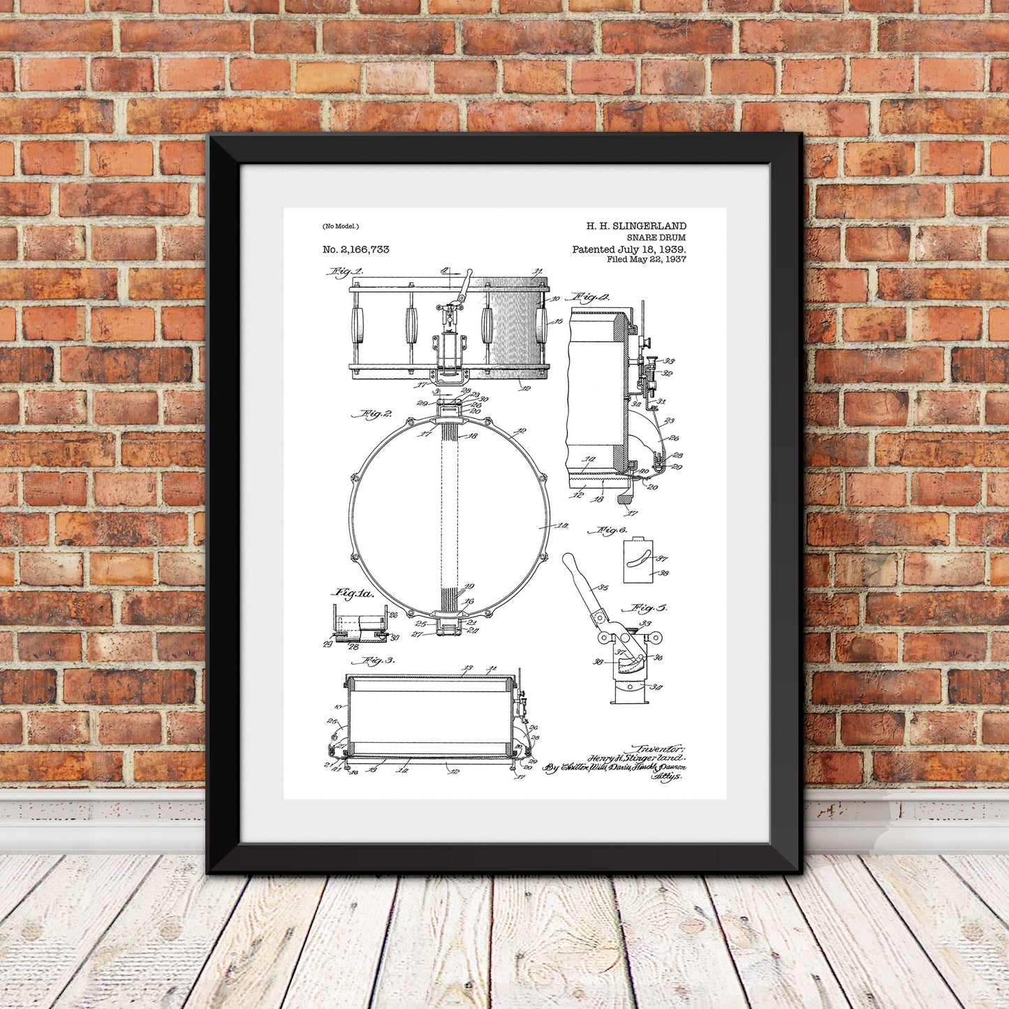 Snare Drum Patent Patent Print