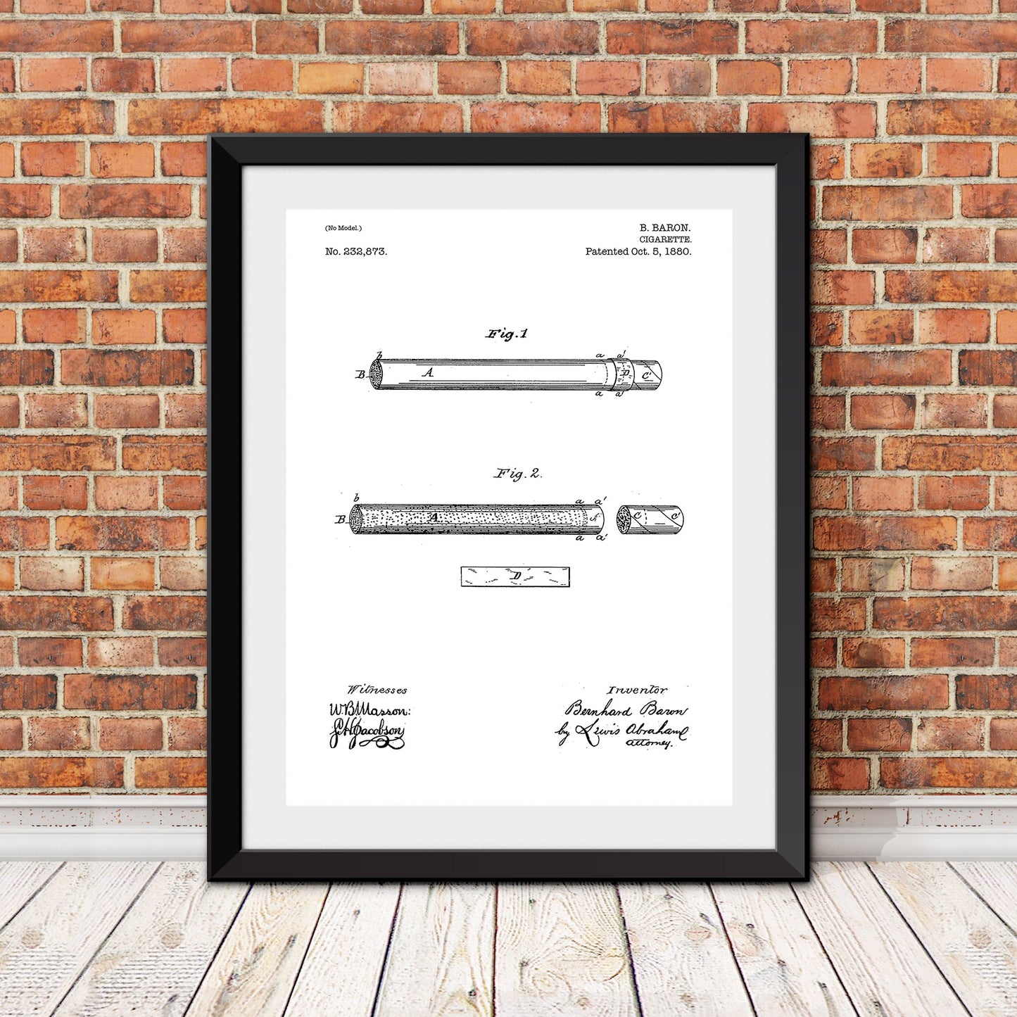 Cigarette Patent II Patent Print