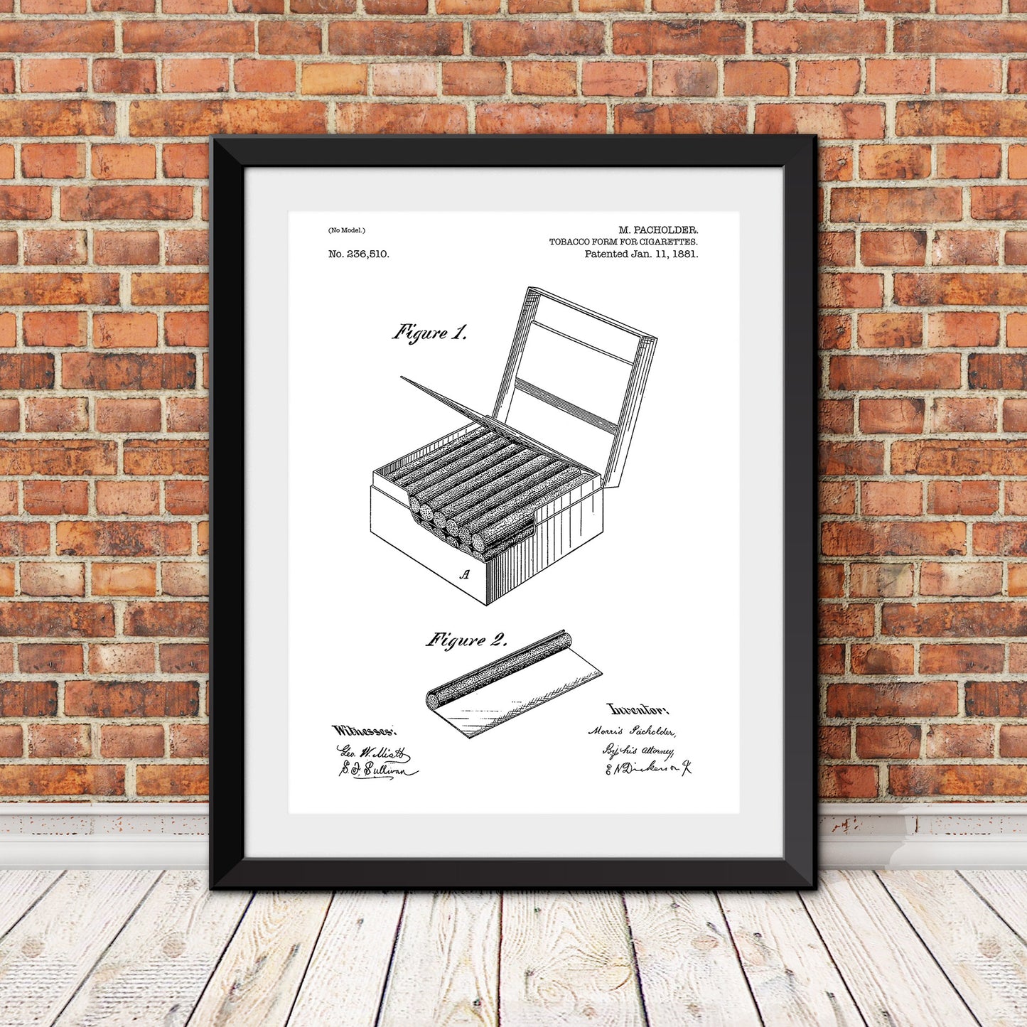 Tobacco Form for Cigarettes Patent Print