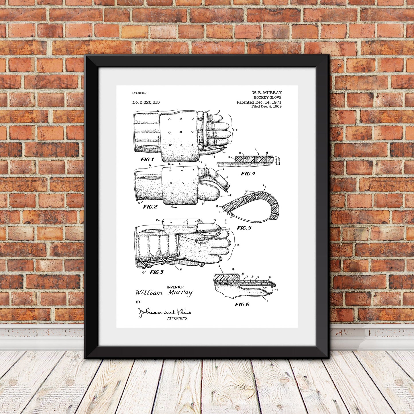 Hockey Glove Patent Patent Print