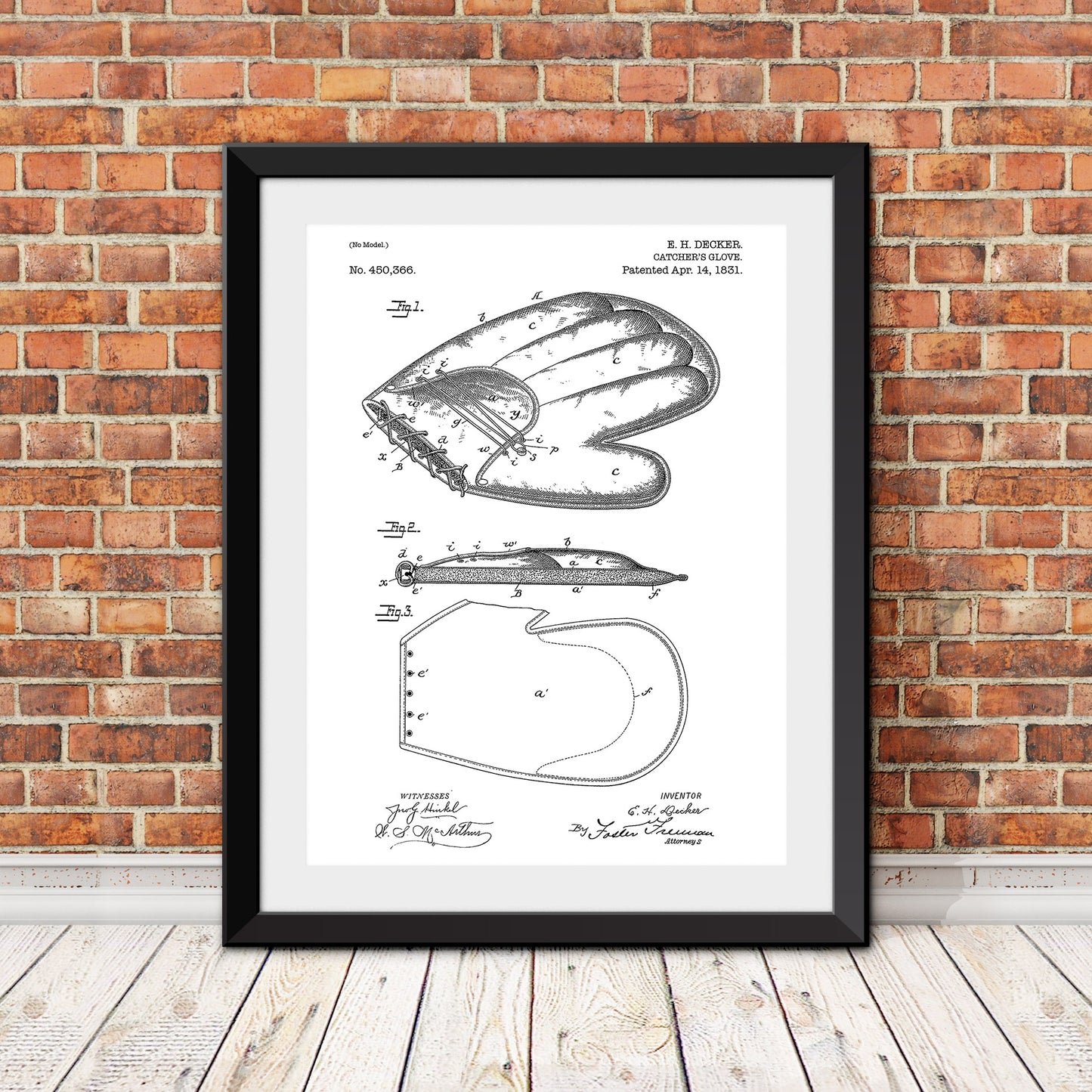 Catchers Glove Patent Print