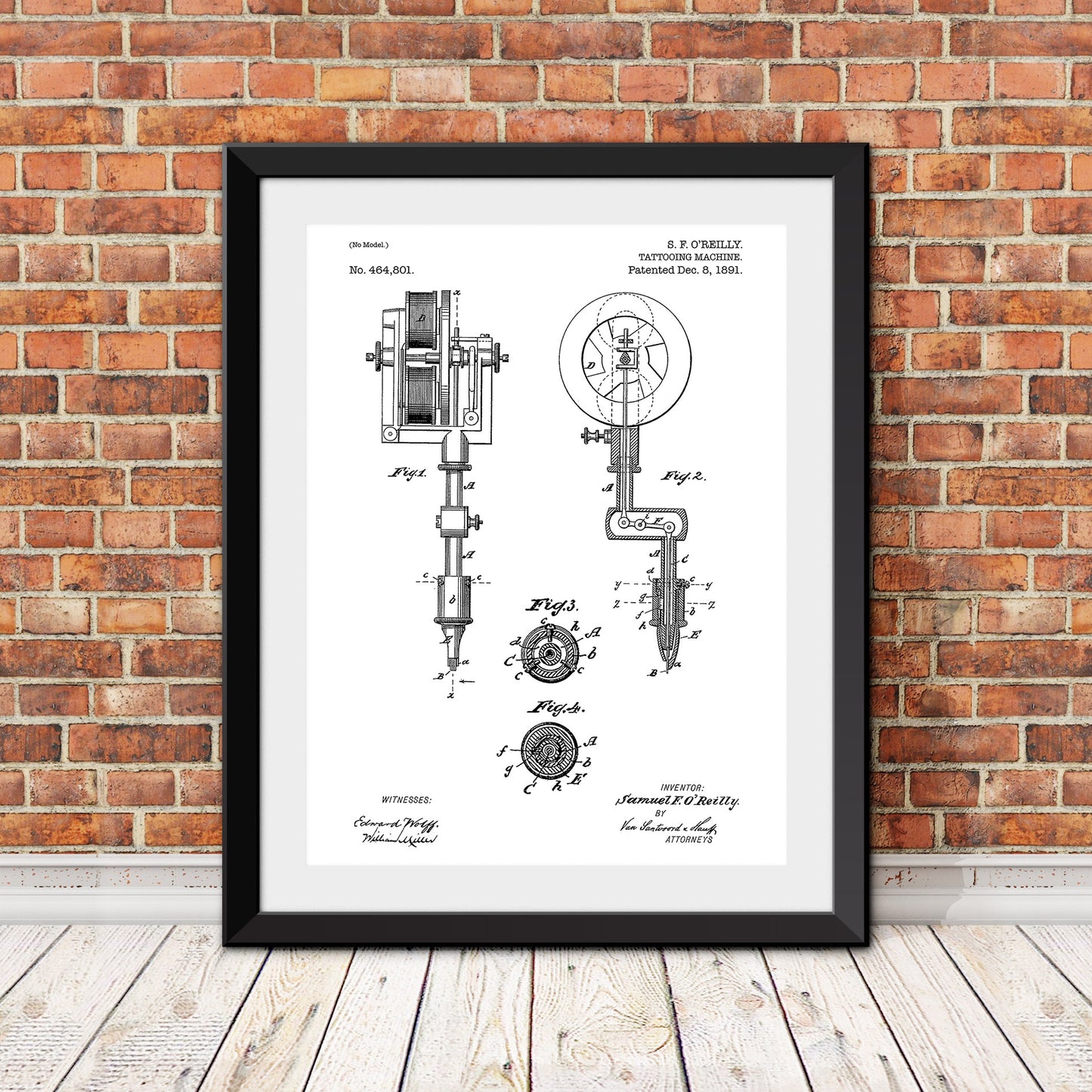 Tattooing Machine Patent Patent Print