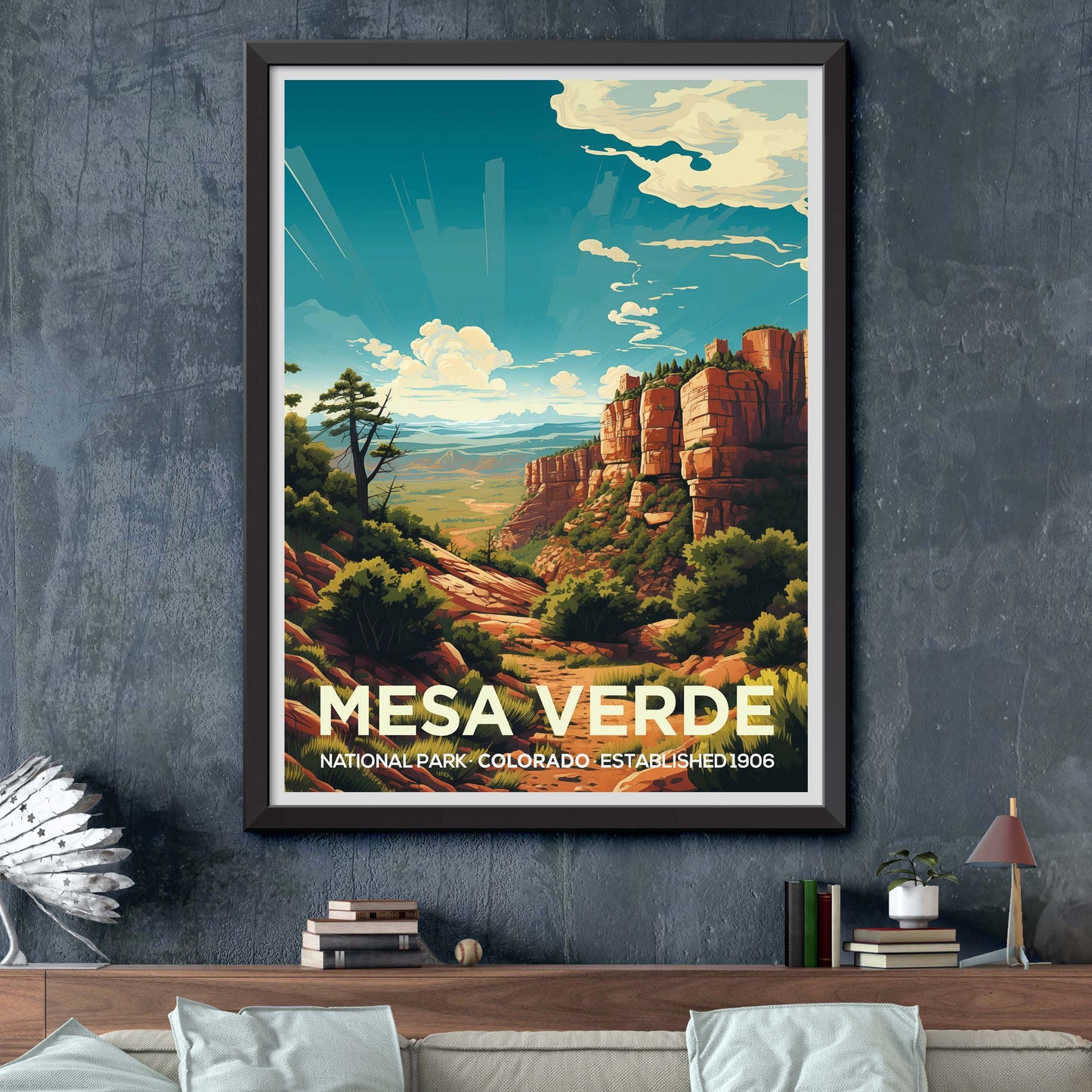 Mesa Verde Travel Poster, Colorado Wall Art, Mesa Verde Print