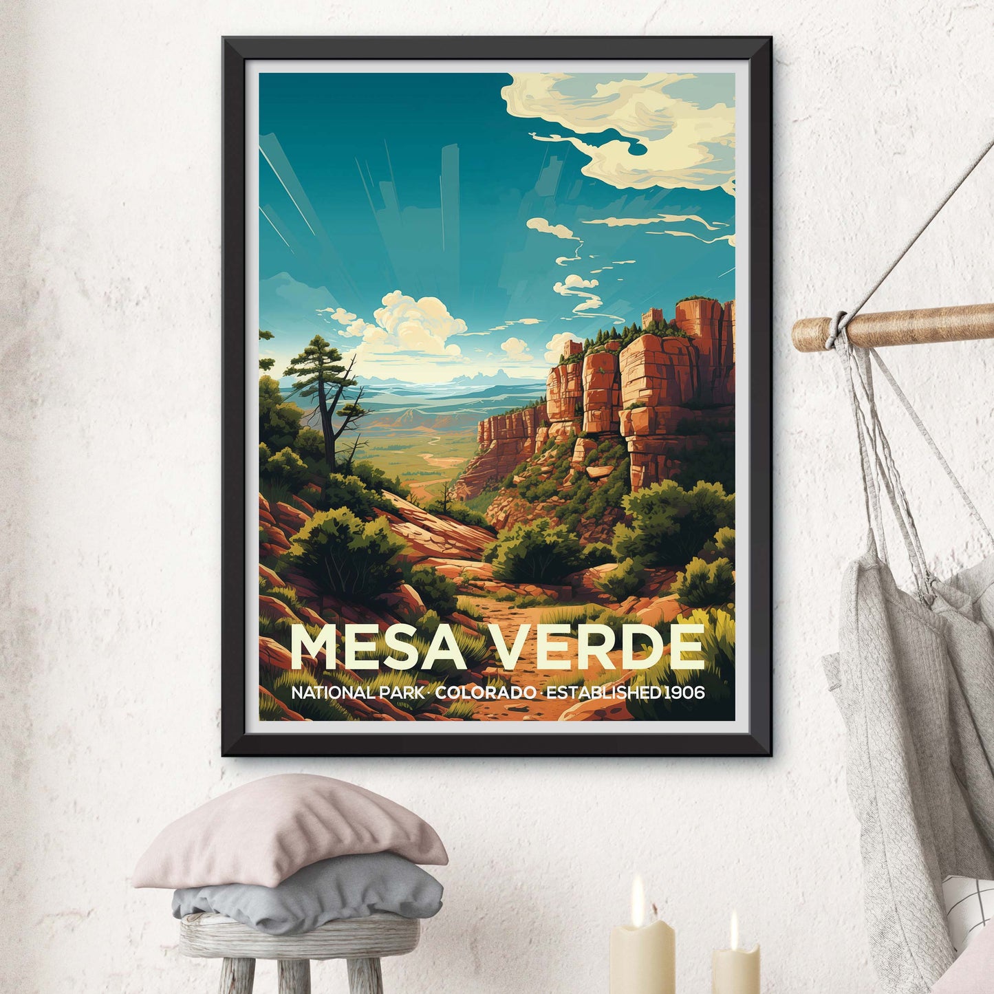 Mesa Verde Travel Poster, Colorado Wall Art, Mesa Verde Print