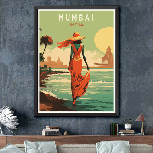 Mumbai India Vintage Travel Posters