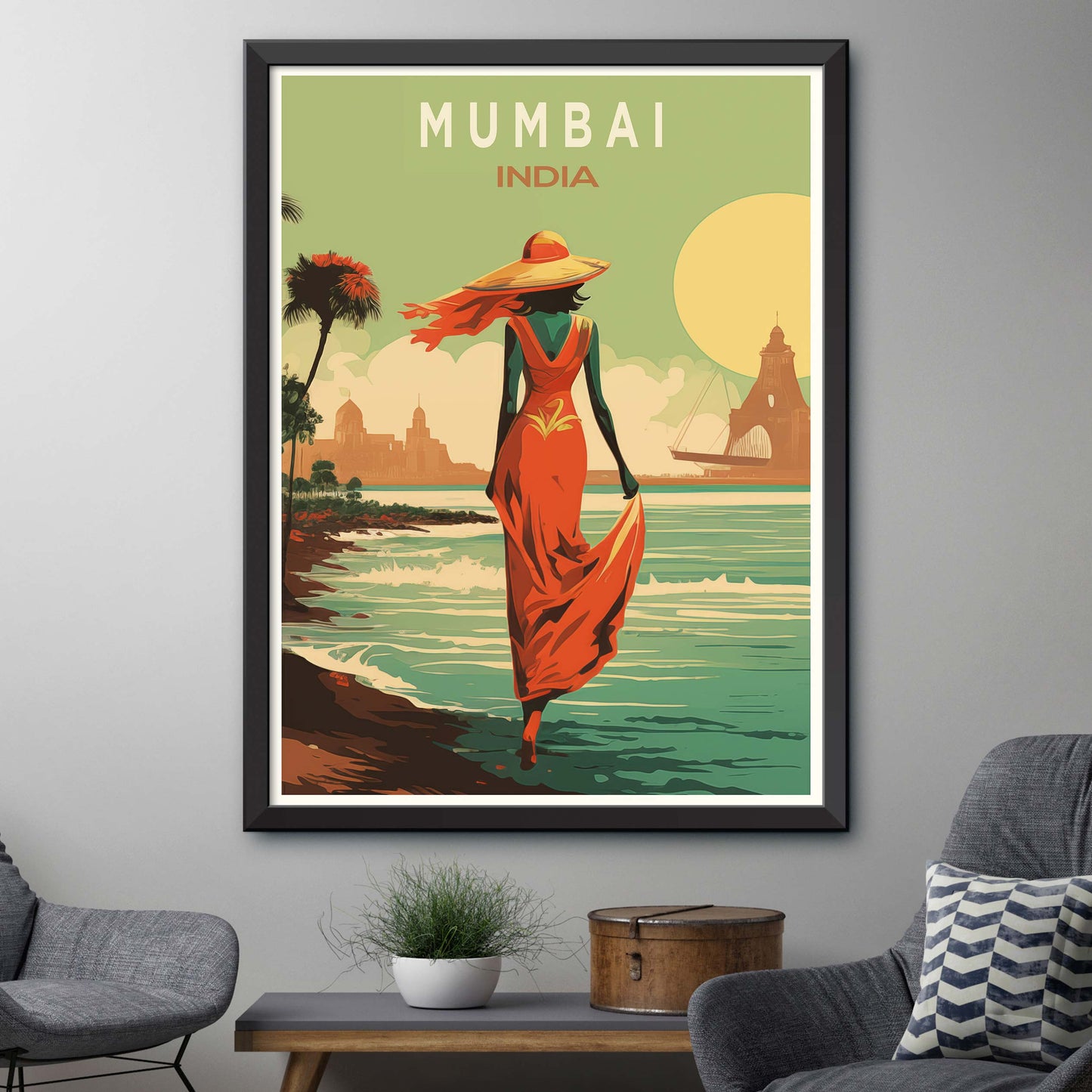 Mumbai India Vintage Travel Posters