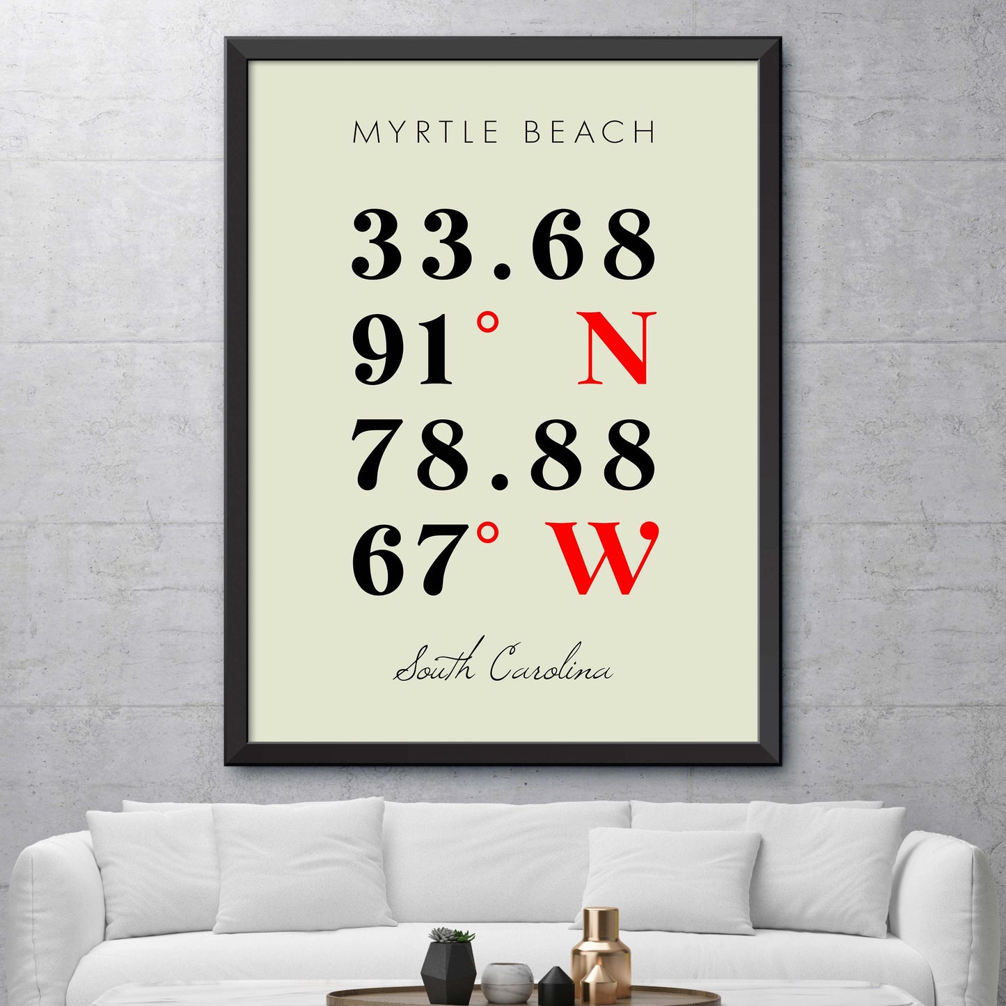Myrtle Beach Coordinate Map