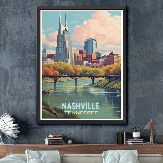 Nashville-USA,Tennessee Vintage Travel Poster