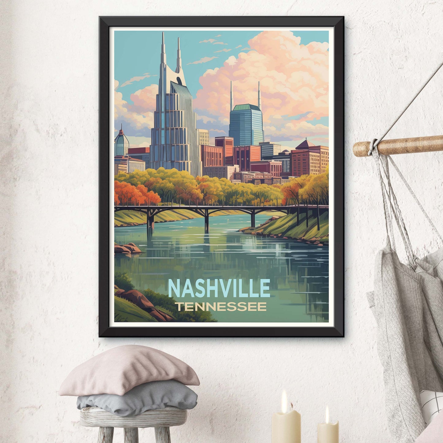 Nashville-USA,Tennessee Vintage Travel Poster