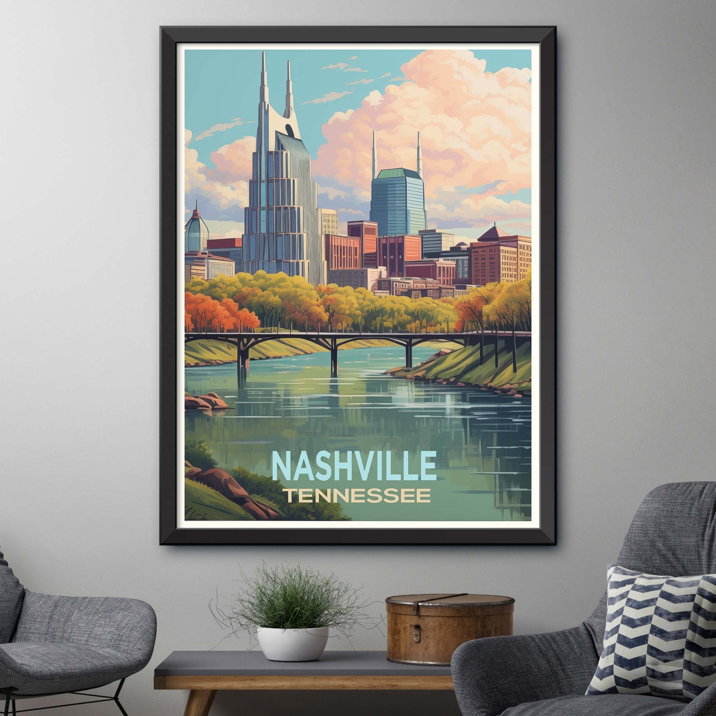 Nashville-USA,Tennessee Vintage Travel Poster