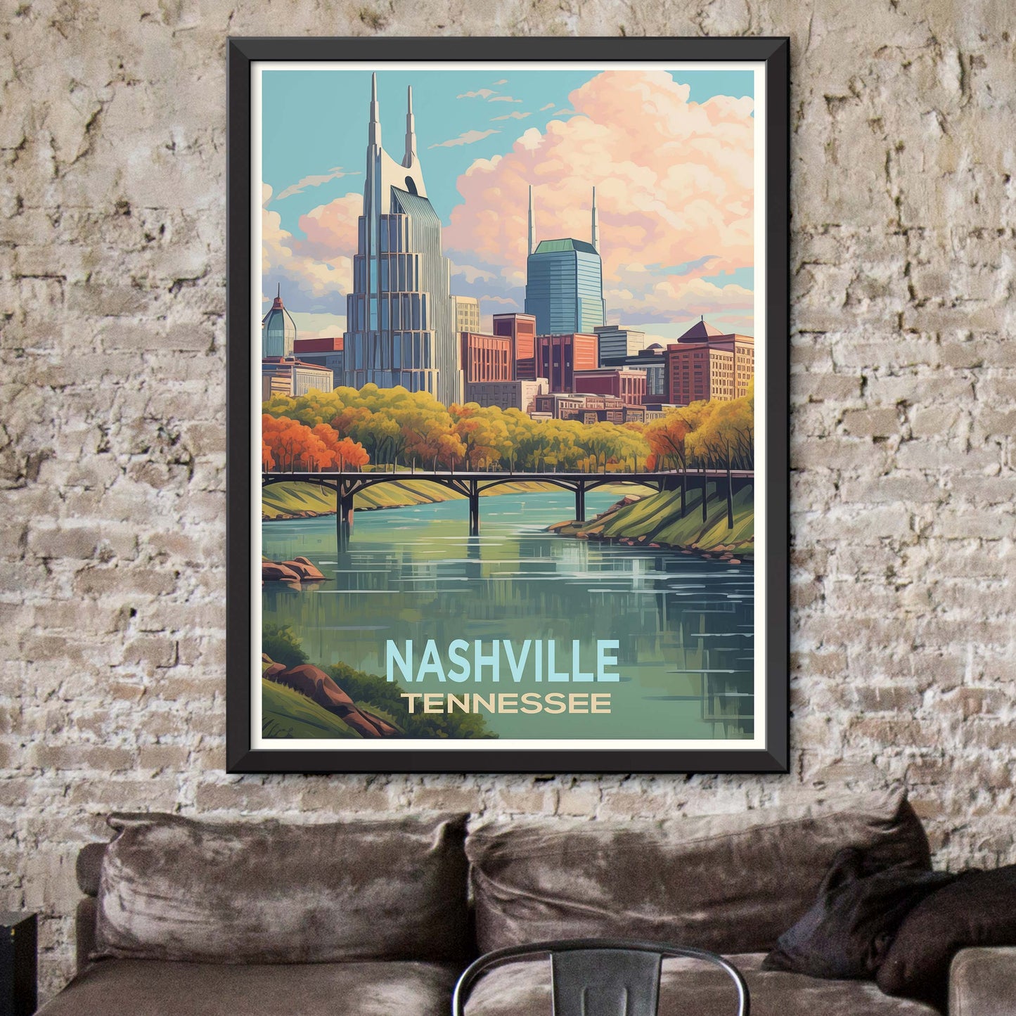 Nashville-USA,Tennessee Vintage Travel Poster