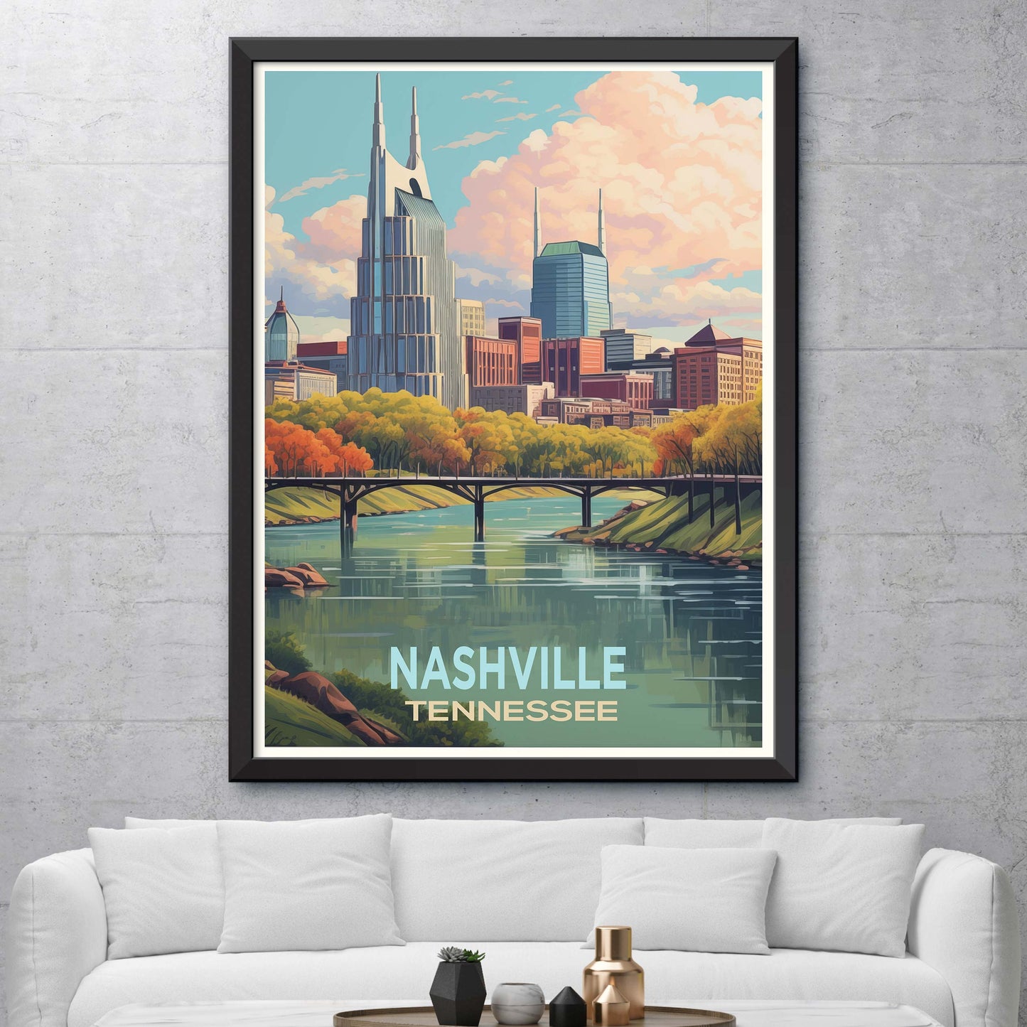 Nashville-USA,Tennessee Vintage Travel Poster