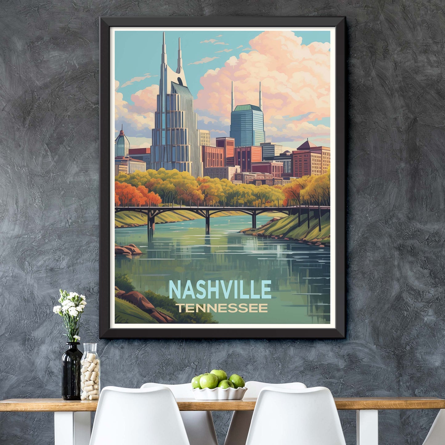 Nashville-USA,Tennessee Vintage Travel Poster