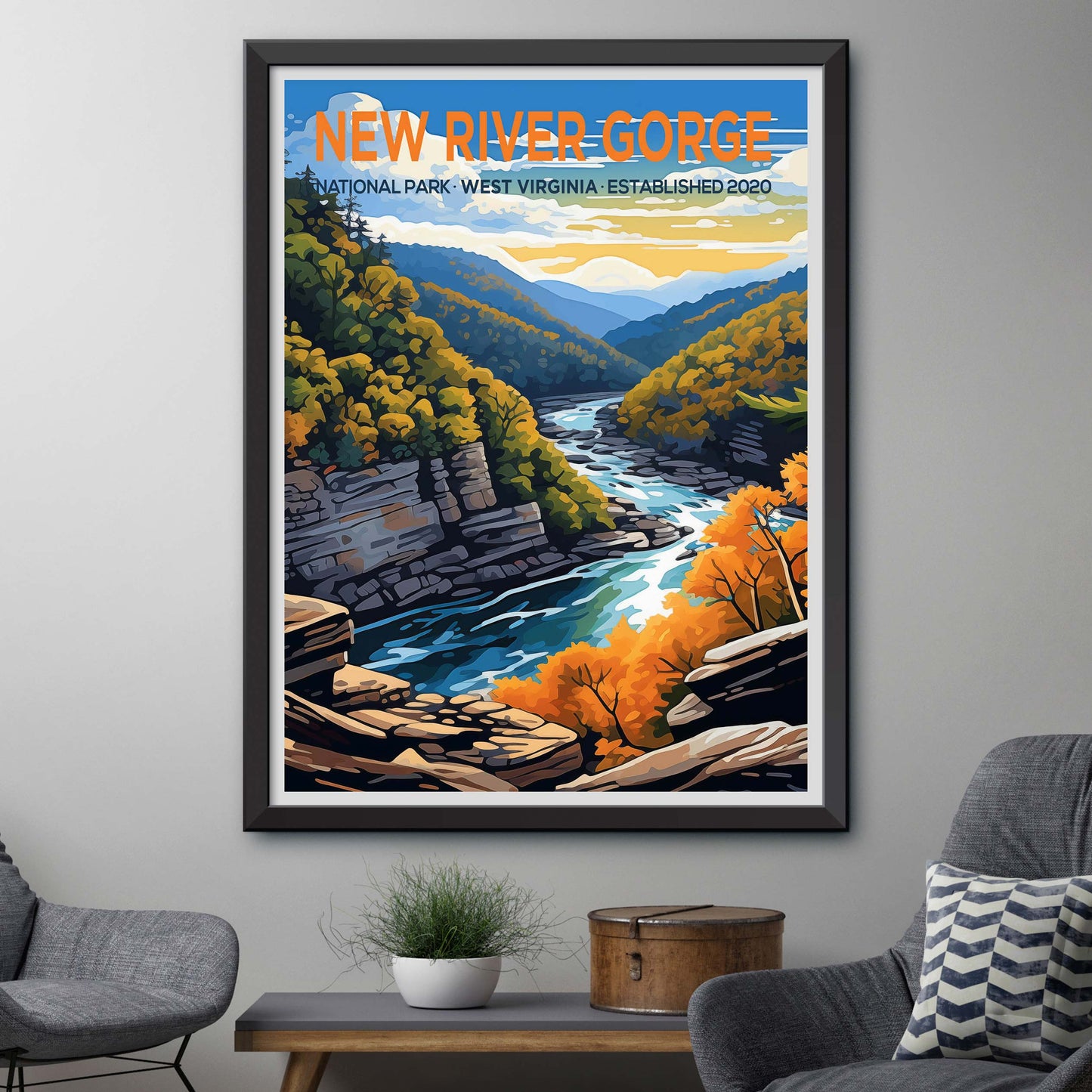 New River Gorge National Park West Virginia Travel Print Gift