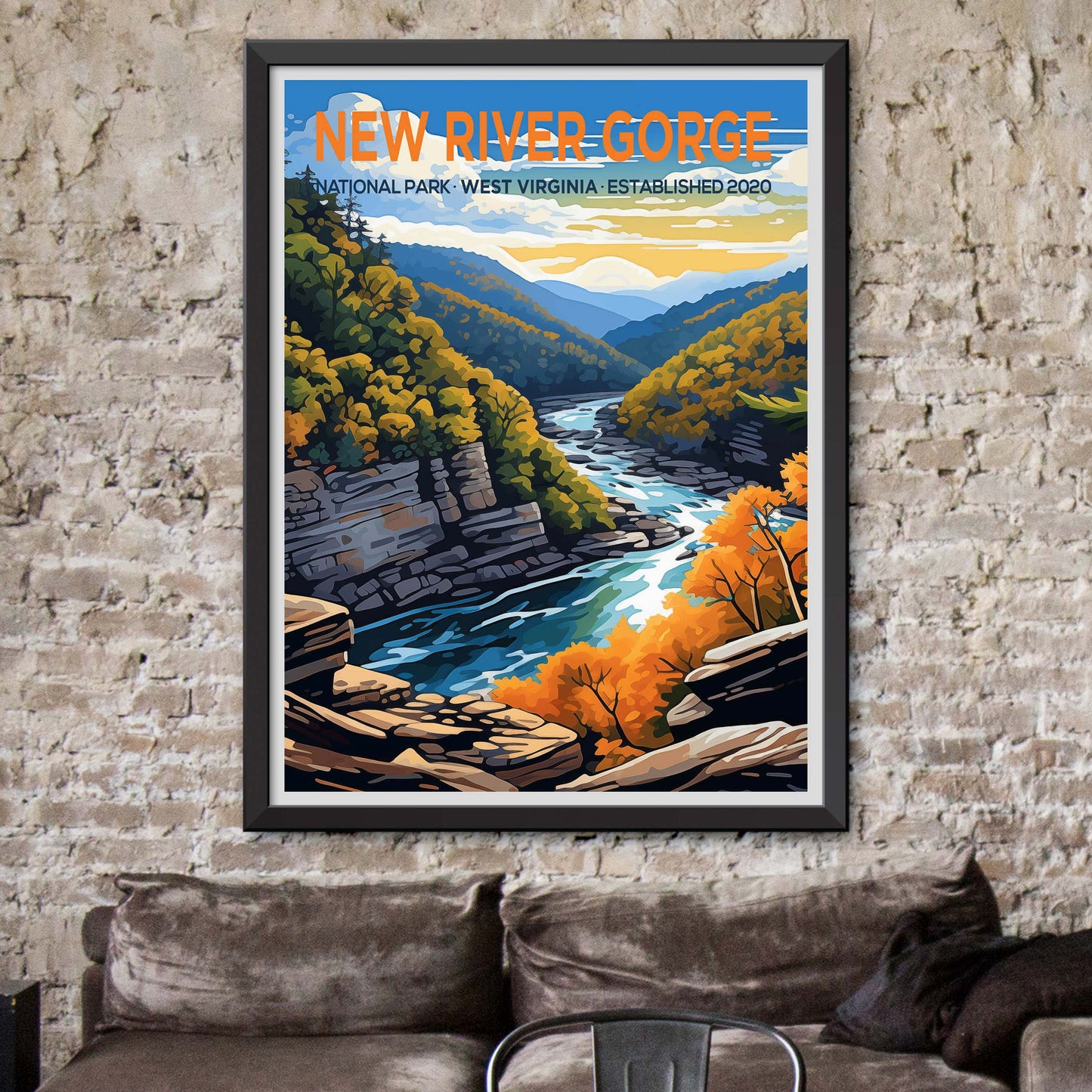 New River Gorge National Park West Virginia Travel Print Gift