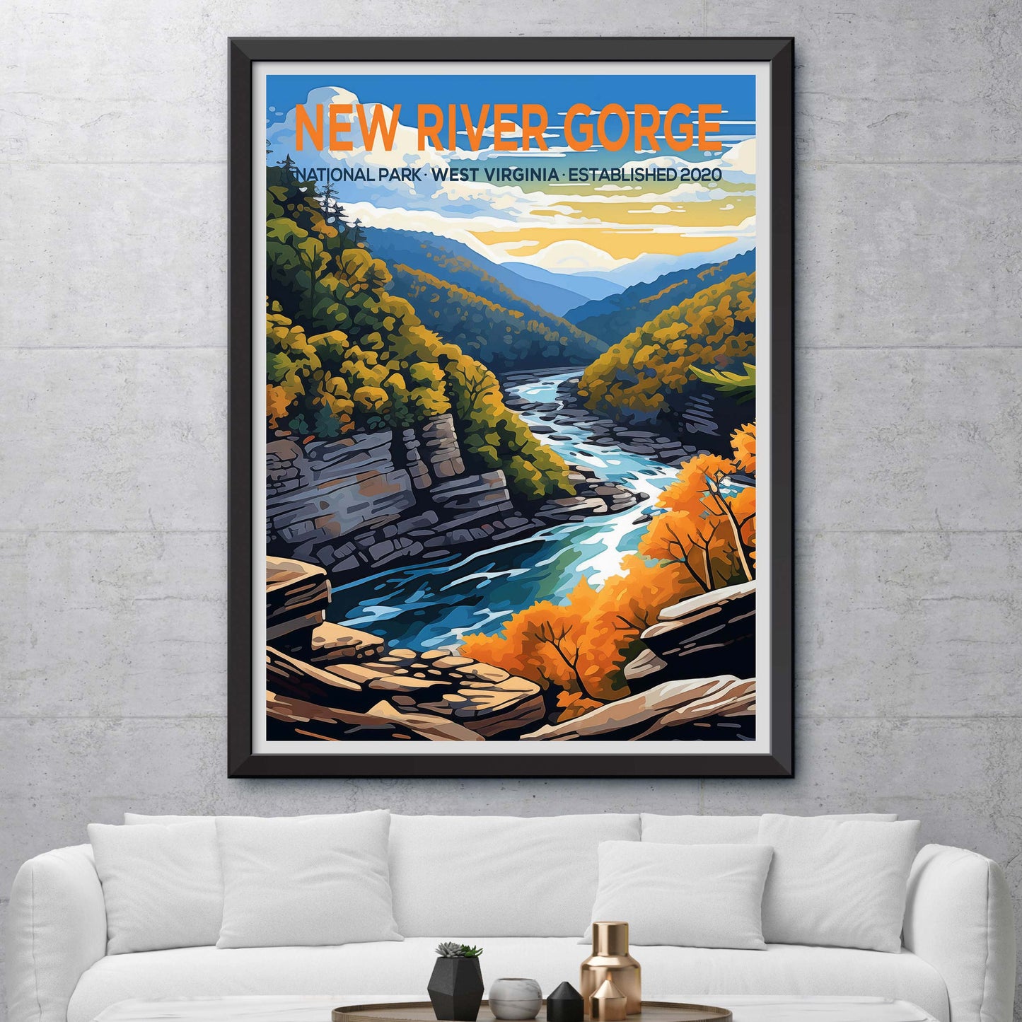 New River Gorge National Park West Virginia Travel Print Gift