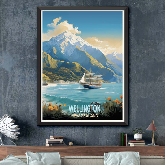 New_Zealand_Wellington,Travel To New Zealand Poster Prints Famous City