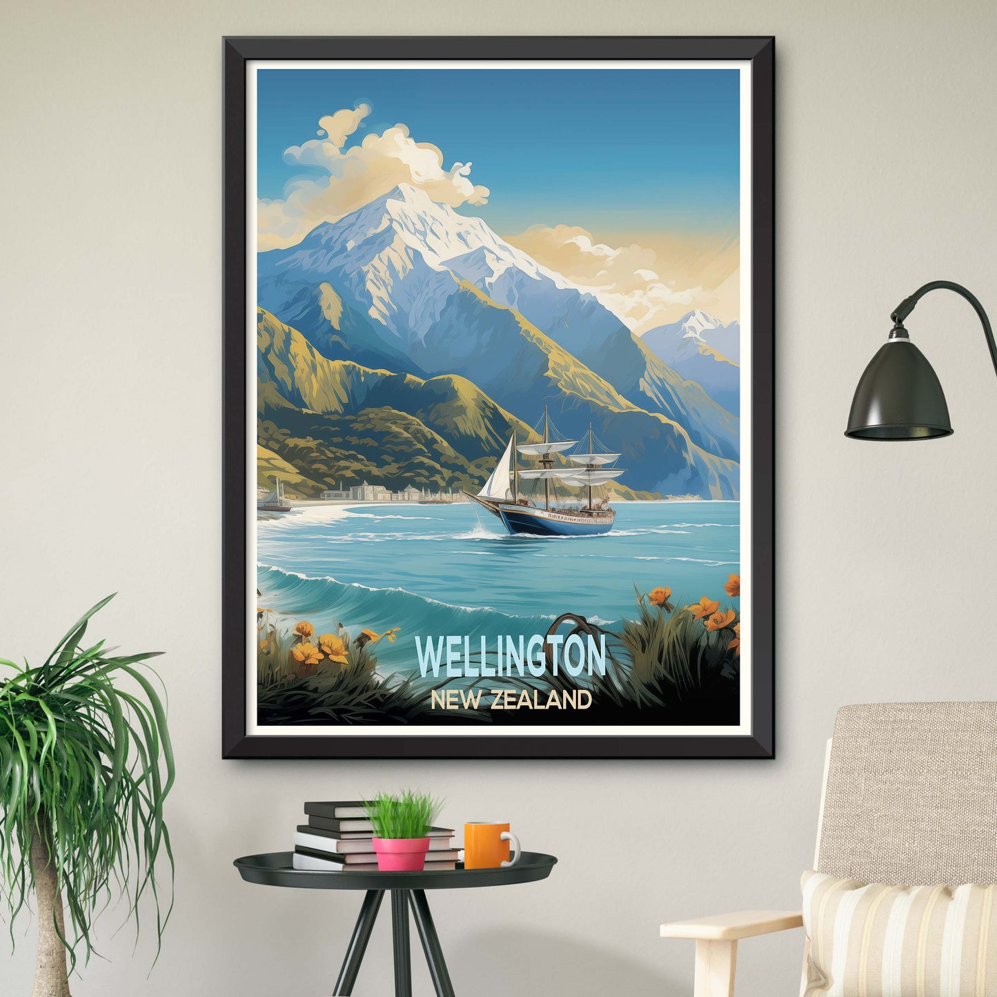 New_Zealand_Wellington,Travel To New Zealand Poster Prints Famous City