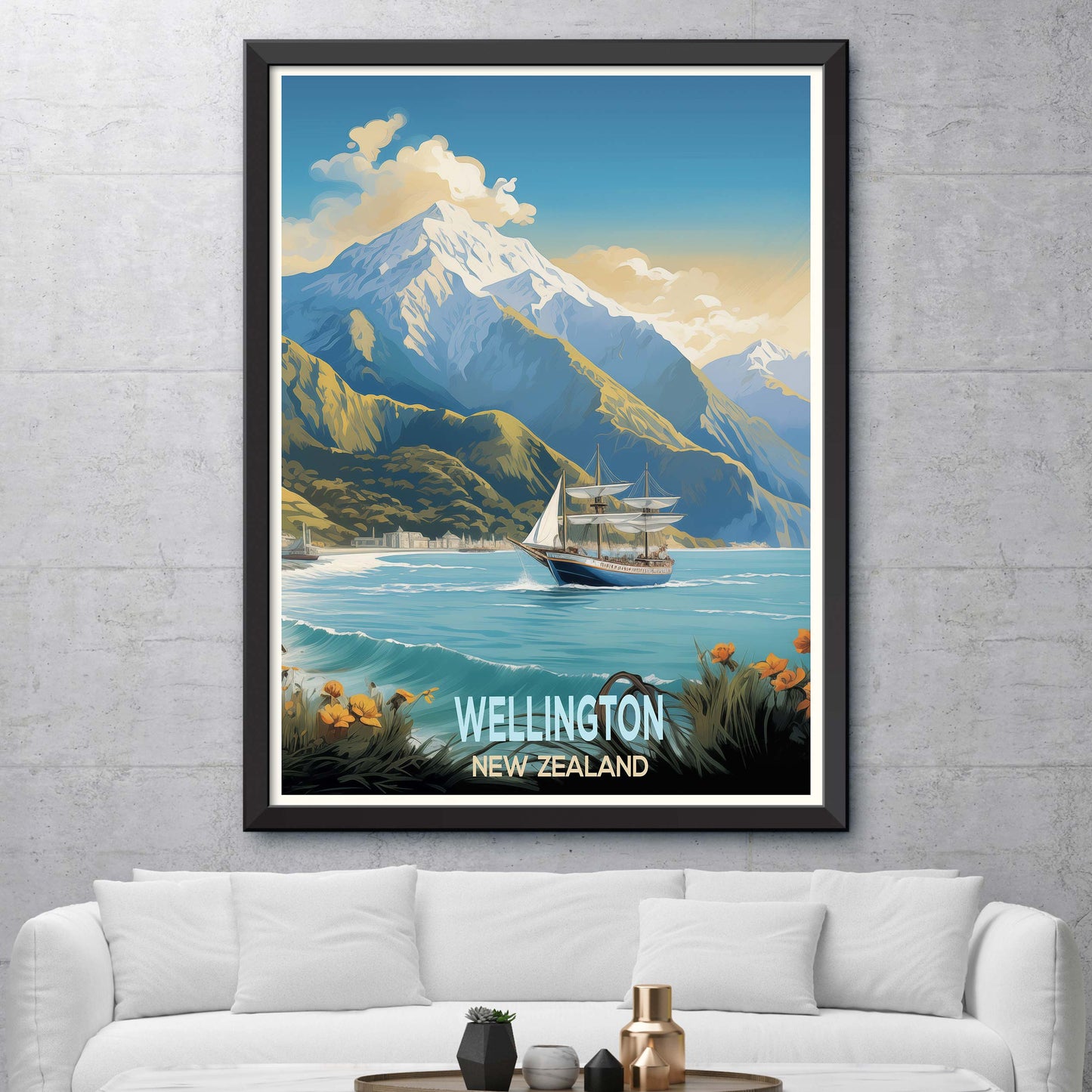 New_Zealand_Wellington,Travel To New Zealand Poster Prints Famous City