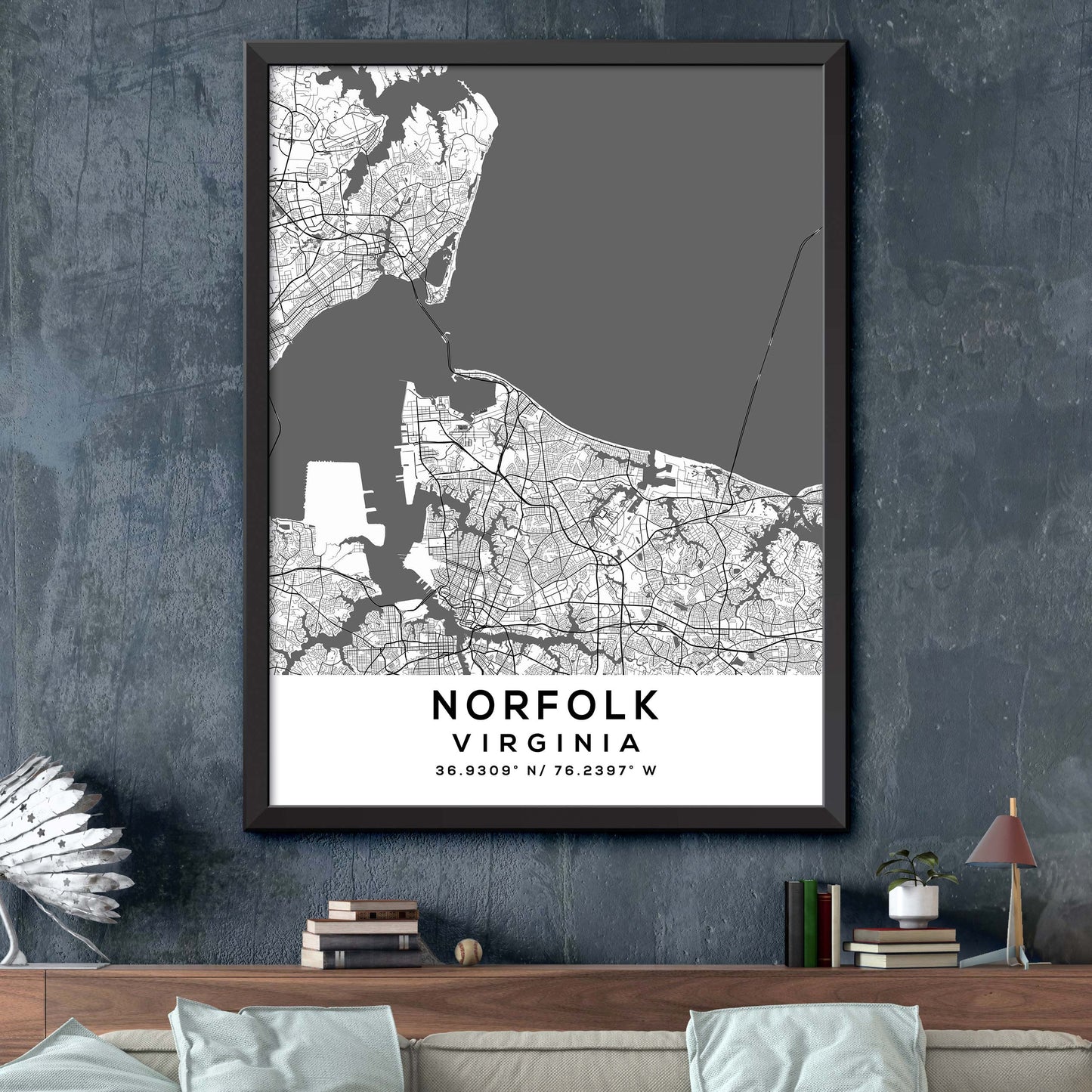 Norfolk,Virginia Map Print