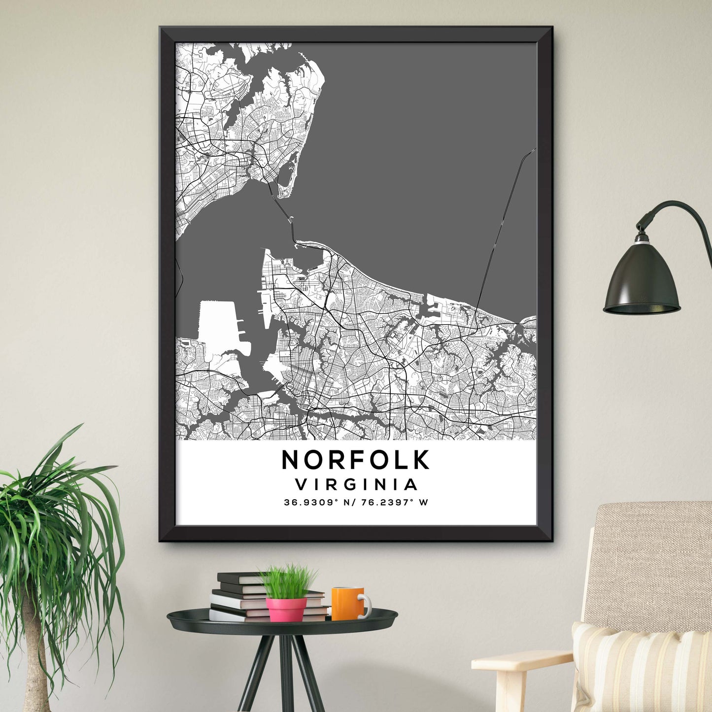 Norfolk,Virginia Map Print