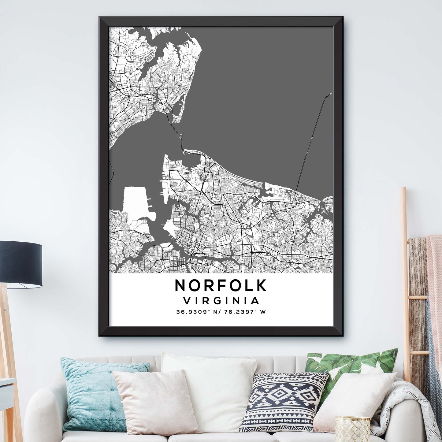 Norfolk,Virginia Map Print